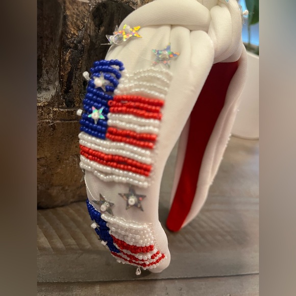 Patriotic Flag Beaded Headband - Picture 2 of 6